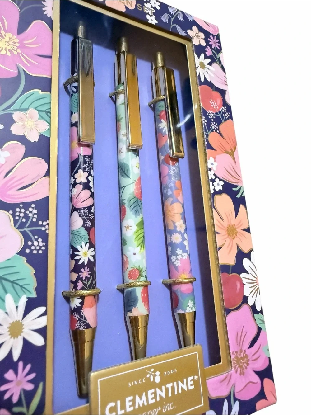 Floral Ballpoint Pen Set - Multicolor